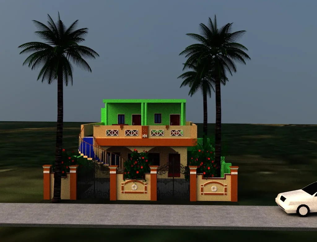 Front elevation of the SSKS Home Designs residential concept