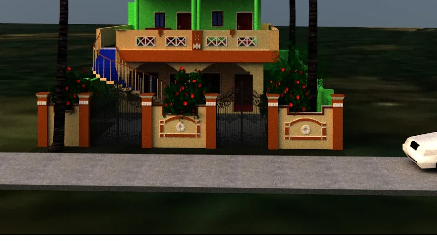 Entry gate and front compound wall for the SSKS Home Designs residence